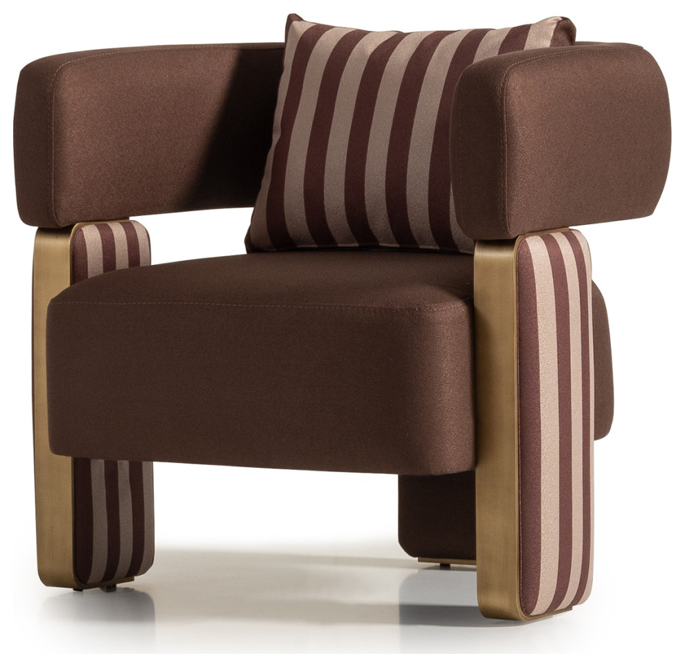 Amora Accent Chair Brown/Eggshell Walnut   Contemporary   Armchairs And Accent Chairs   by Michael Amini  Houzz