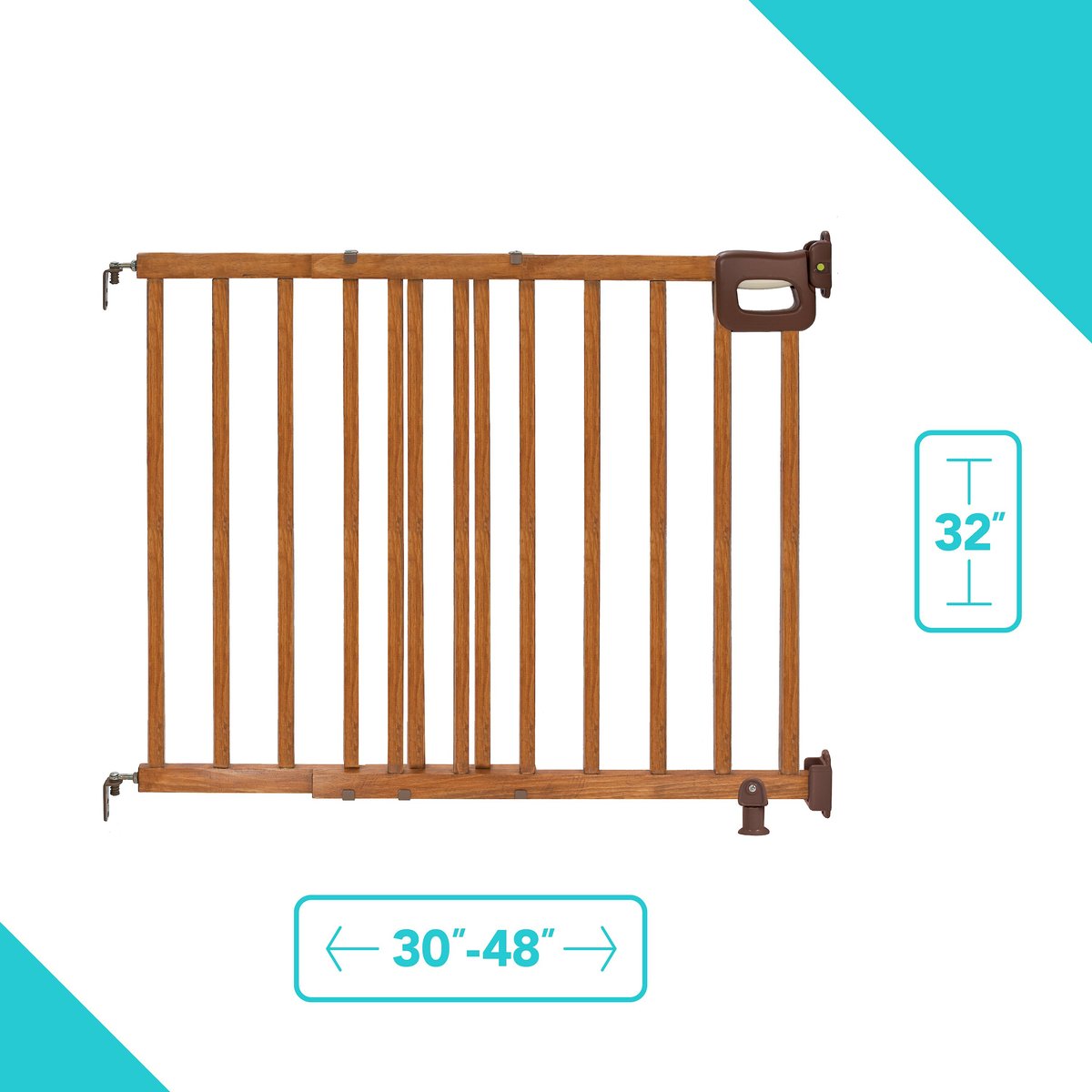 Summer Deluxe Stairway Simple to Secure Wood Dog Gate