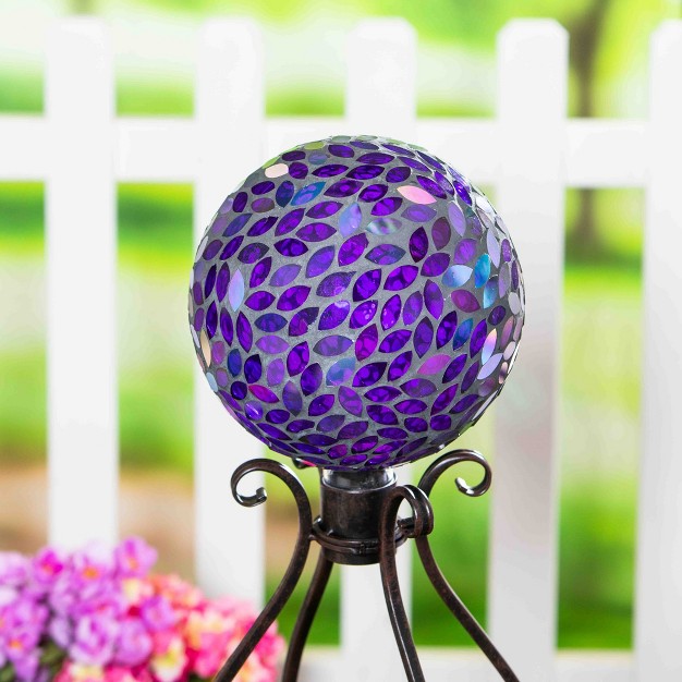 Evergreen Flower Petal Mosaic Gazing Ball