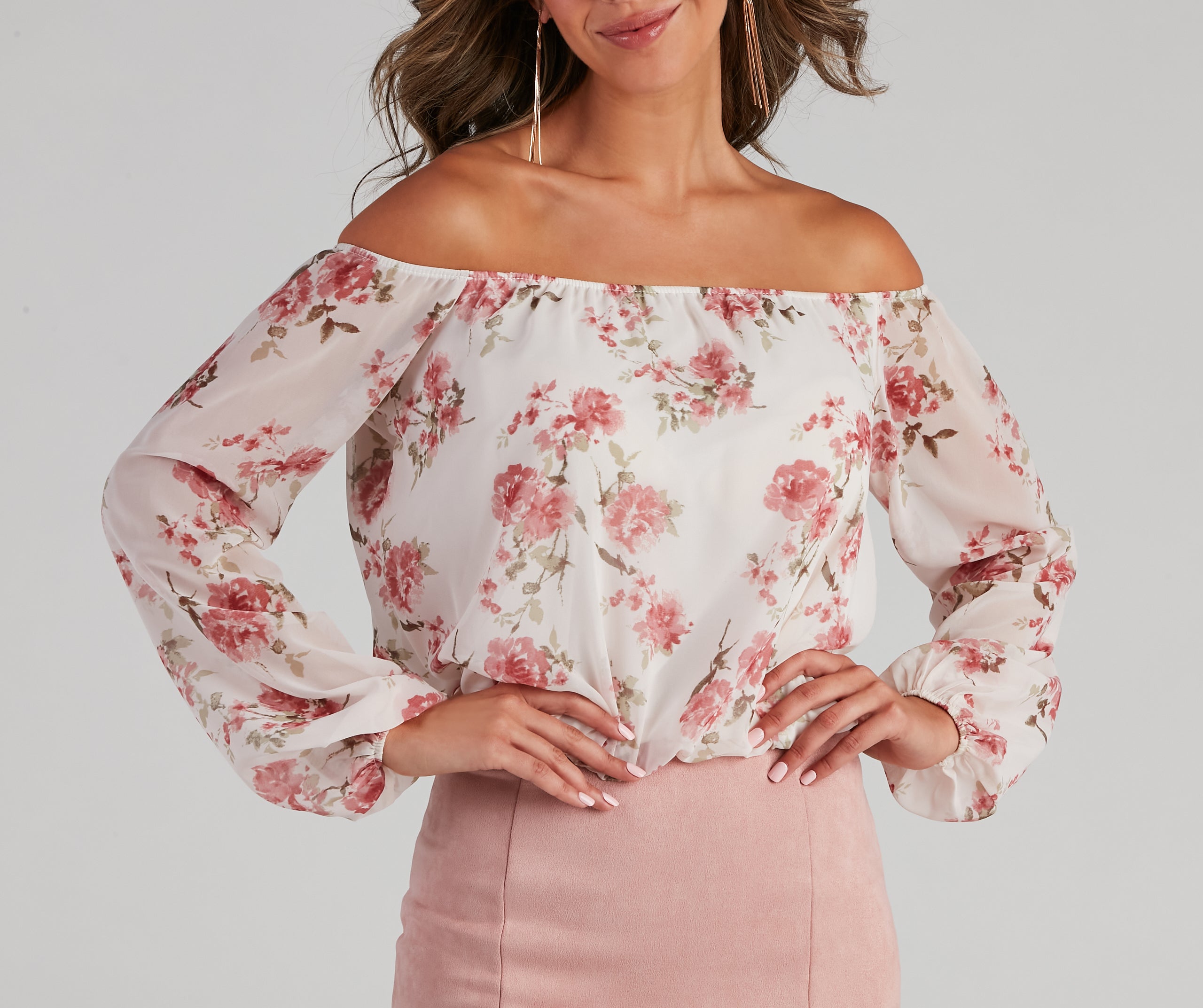 Day Soiree Floral Chiffon Blouse