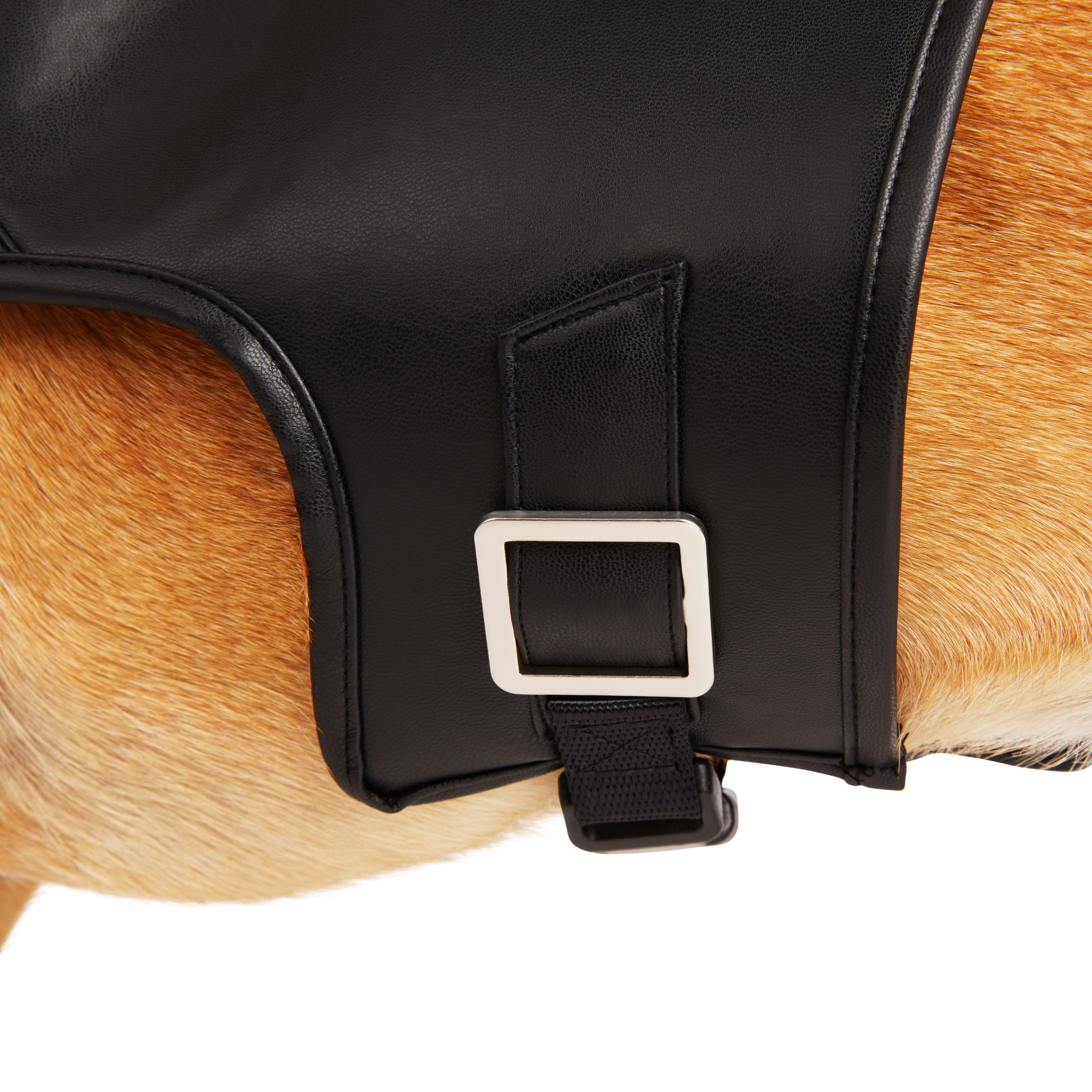 YOULY Black Biker Dog Harness， XX-Small