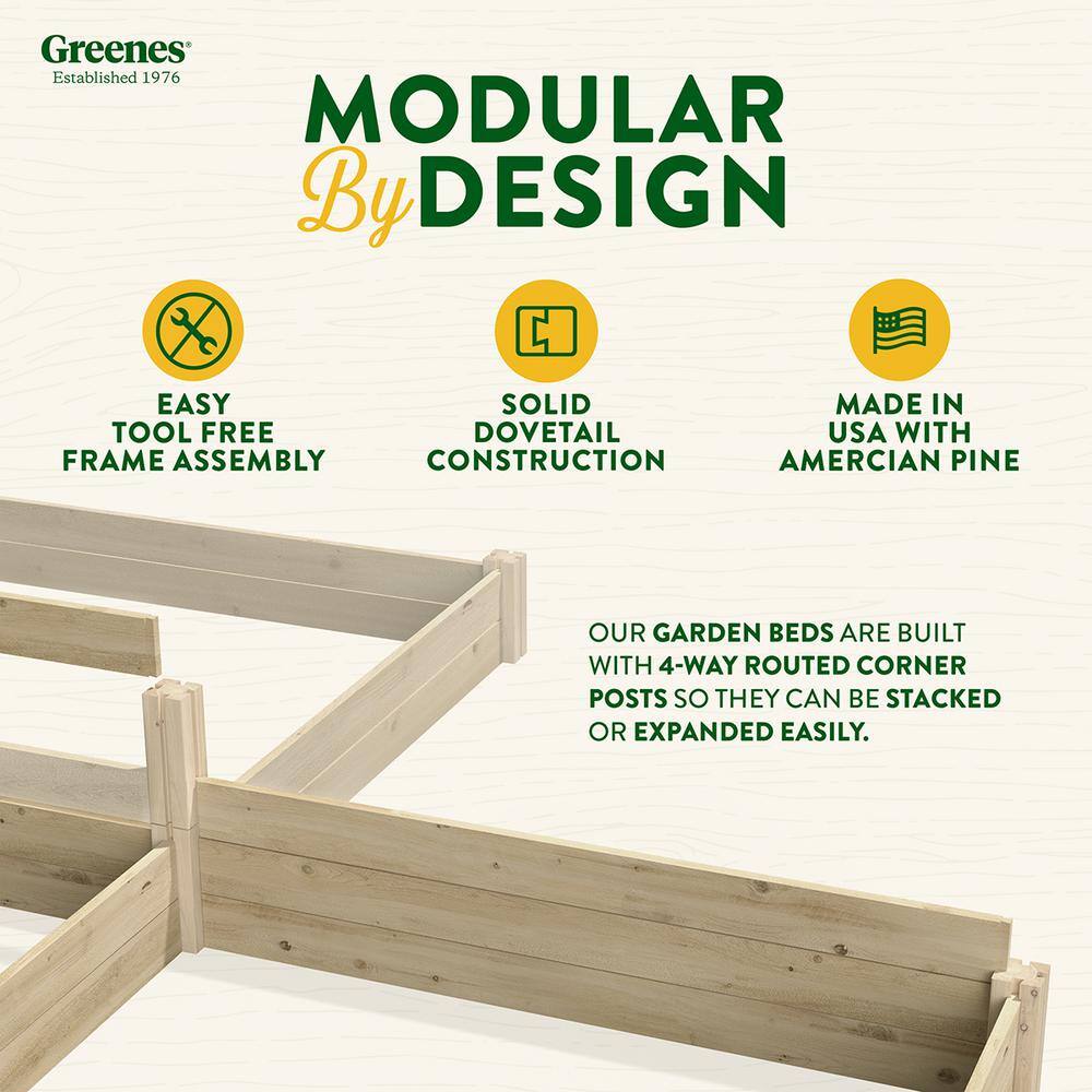 Greenes Fence 2 ft. x 4 ft. x 10.5 in. Original Pine Raised Garden Bed RCP24484T