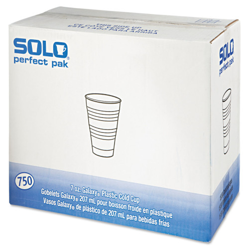 Dart High-Impact Polystyrene Cold Cups， Perfect Pak， 7 oz， Translucent， 750/Carton (Y7PFTPK)