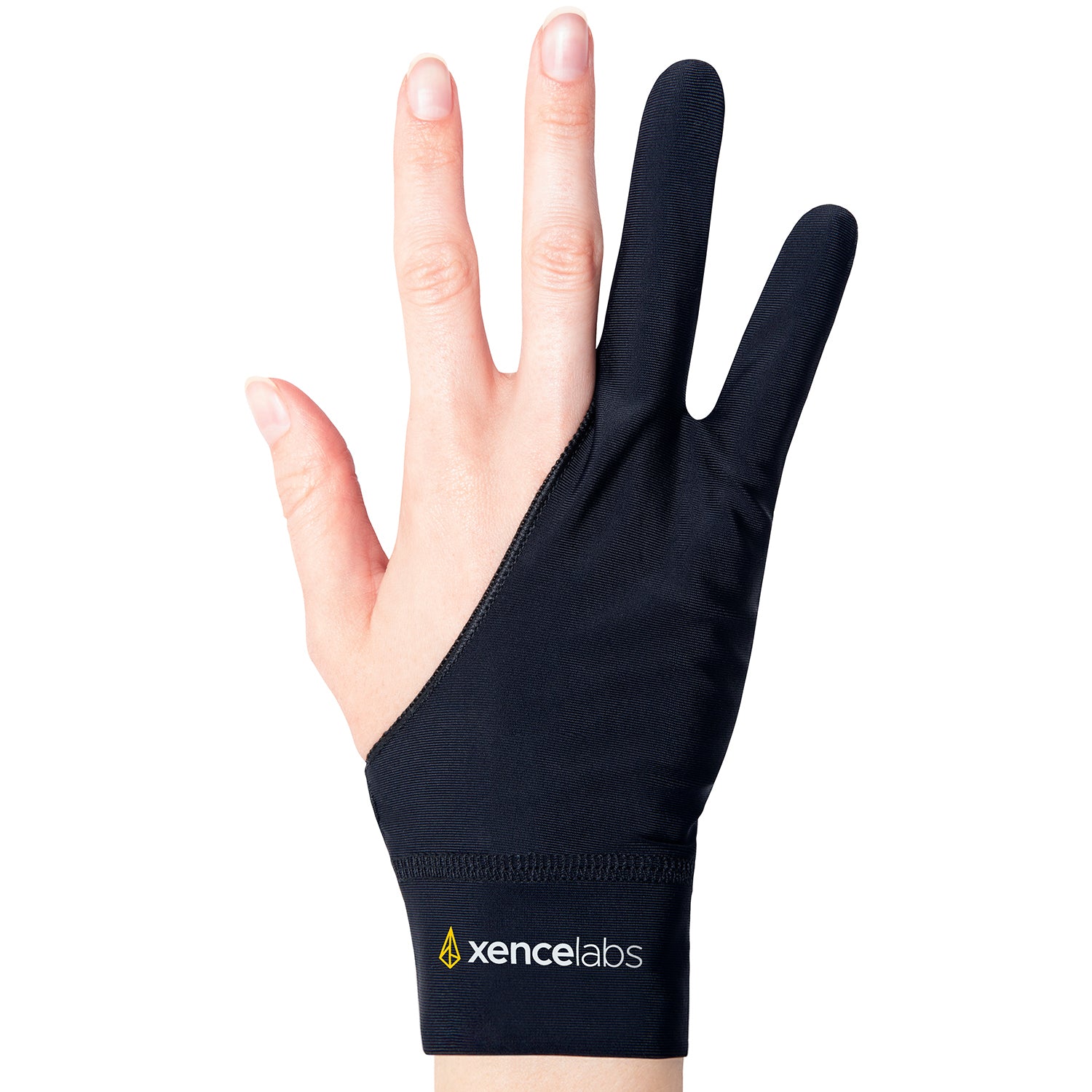 XENCELABS, Artist Glove, Drawing Glove Left Right Hand for Drawing Tablet, 2 Finger Glove for Drawing Black Size M