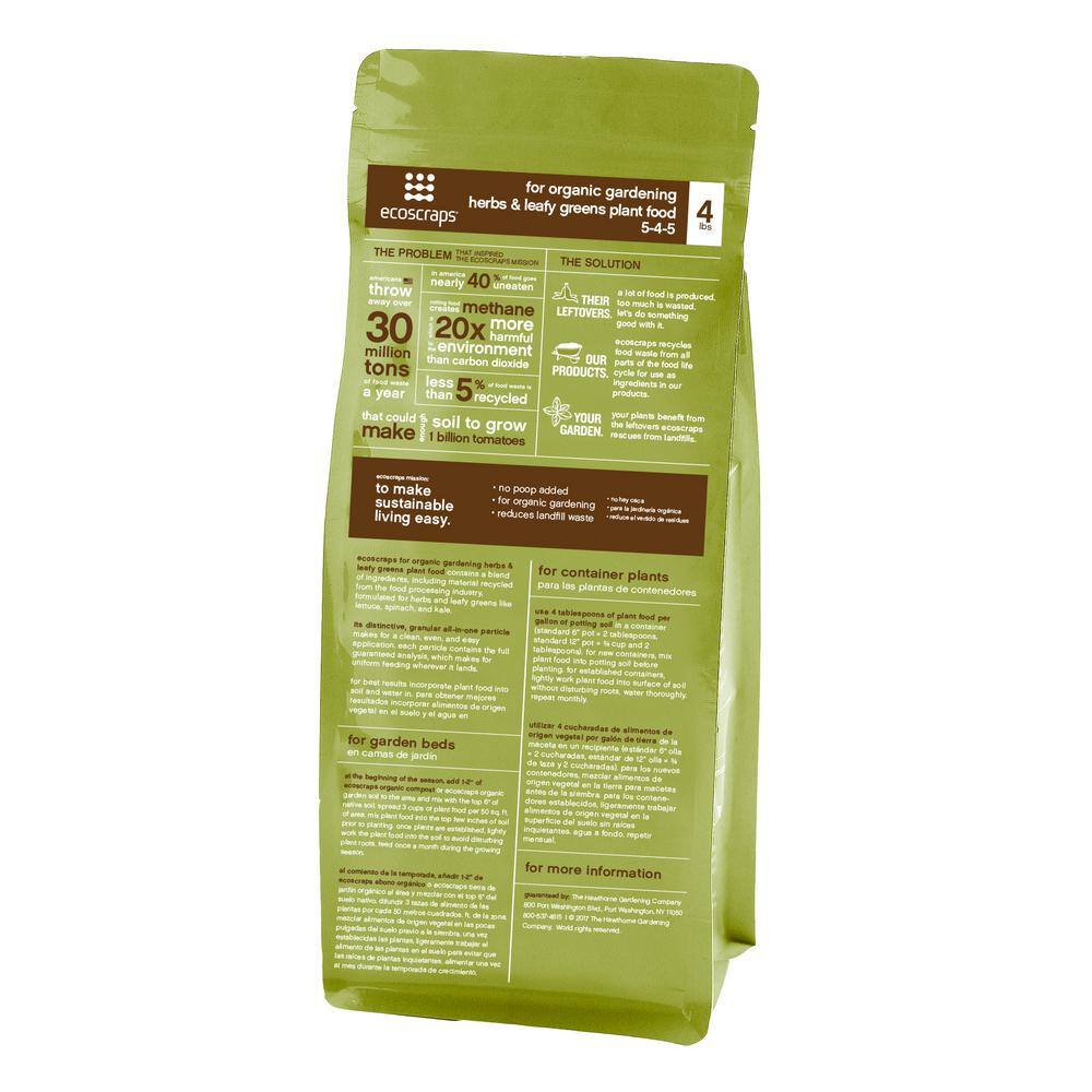 EcoScraps 4 lbs. Organic Herb and Leafy Green Plant Food PFLG174404