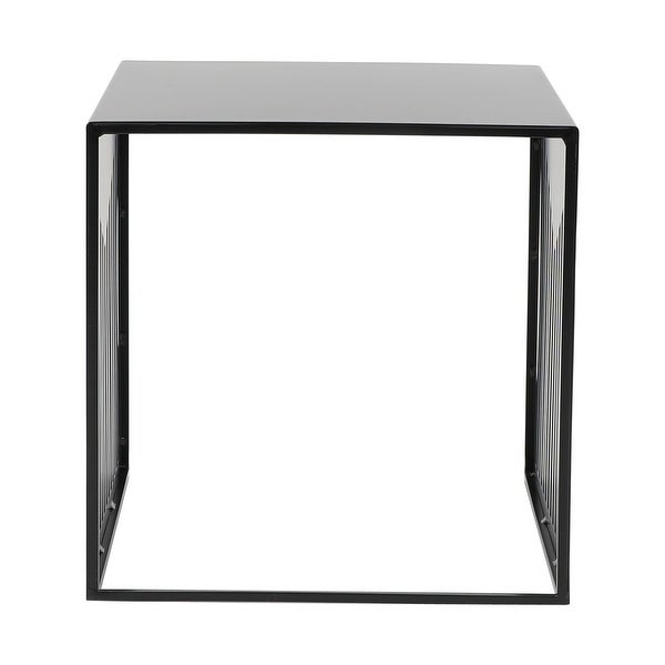 LeisureMod Cisco Modern Square Powder-Coated Steel Finish Side Table - 15.8