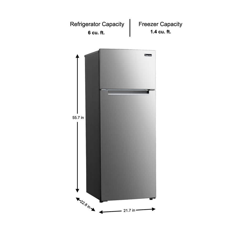 Magic Chef 73 cu ft 2Door Mini Fridge in Platinum Steel with Freezer