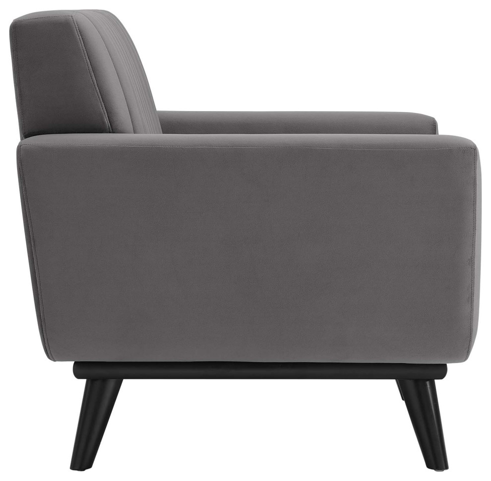 Engage Channel Tufted Performance Velvet Armchair   Midcentury   Armchairs And Accent Chairs   by ShopFreely  Houzz