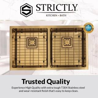 S STRICTLY KITCHEN + BATH R5050S-Gold 16 Gauge Stainless Steel 32 38