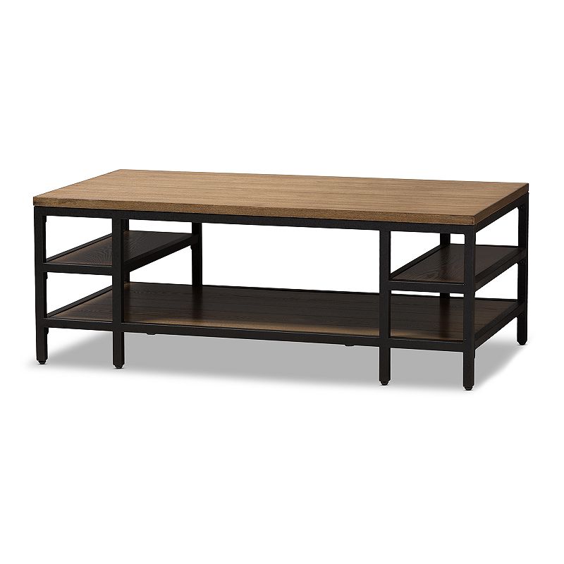 Baxton Studio Industrial Brown and Black Coffee Table