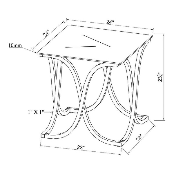 Furniture of America Artenia Modern Art 24-inch Chrome Side Table