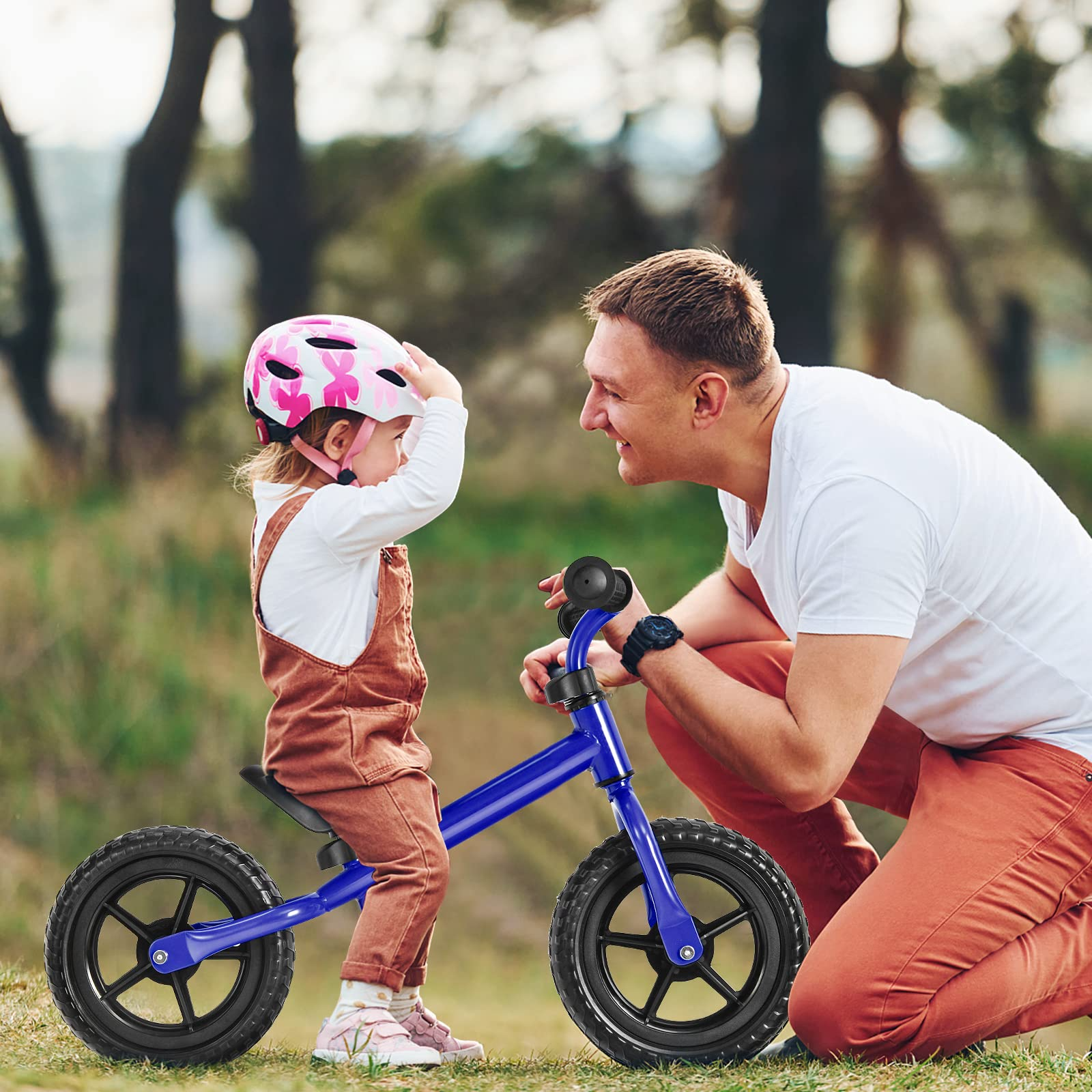 BABY JOY Kids Balance Bike, No Pedal Training Bicycle with Adjustable Handlebar & Seat and Puncture-Proof EVA Tires