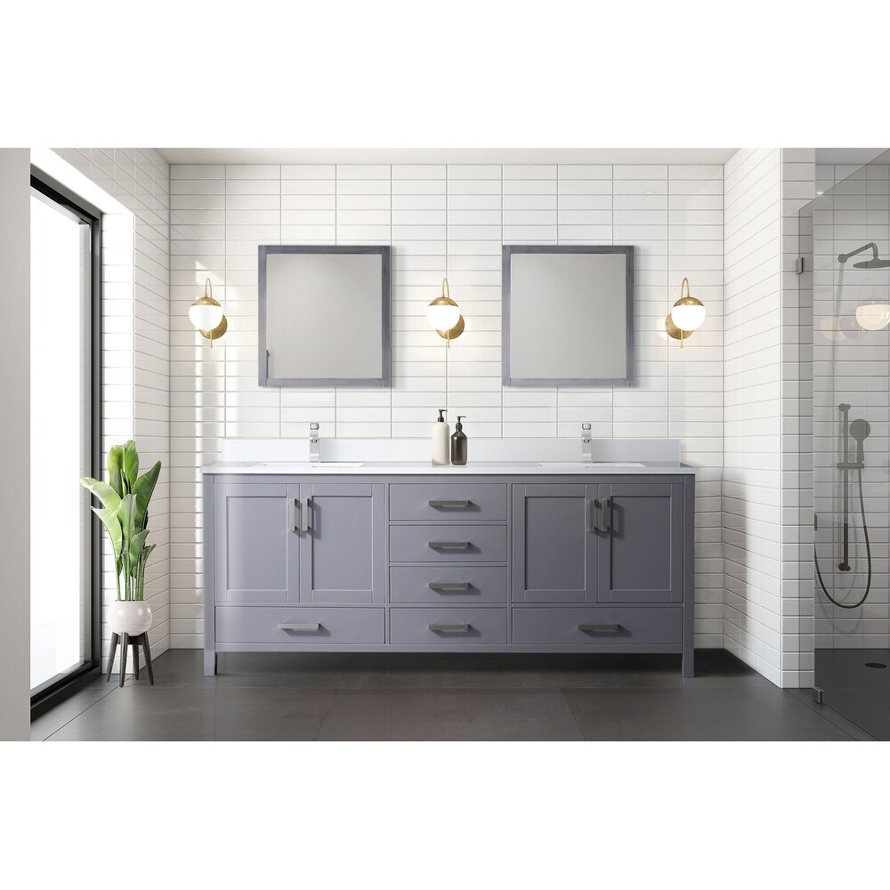 Jacques 80 in. W x 22 in. D Dark Grey Double Bath Vanity and White Quartz Top