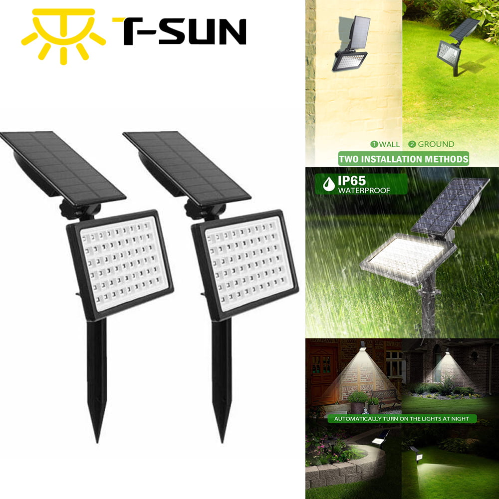 2Pack Solar Power Flood Lamp Spotlight Outdoor 50Led Garden Wall Landscape Light