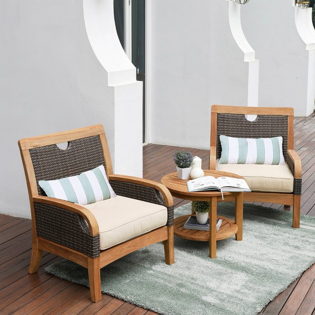 Palma 3pc Teak Patio Chat Set Cambridge Casual