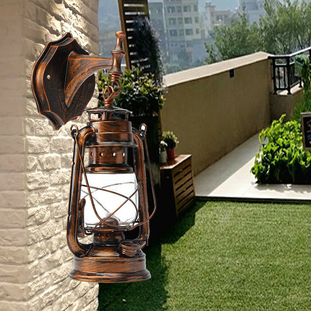 TFCFL Outdoor Wall Porch Light Vintage Lantern Lamp Wall Mounted Lighting Fixture E27