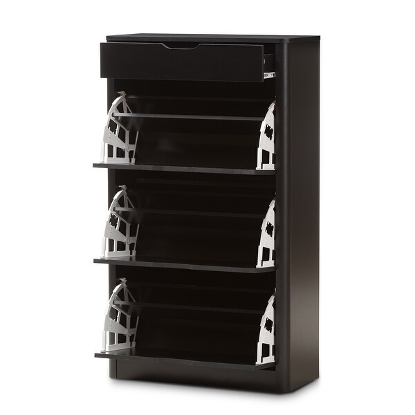 Contemporary Black Wood Storage Cabinet by Baxton Studio - - 16693513