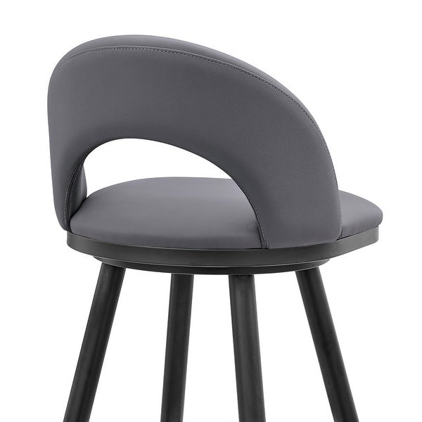 Lottech Modern Swivel Bar/Counter Stool with Faux Leather and Metal