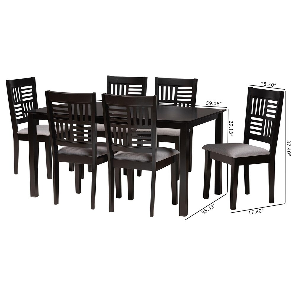 Deanna Wood Dining Set Grey/Dark Brown