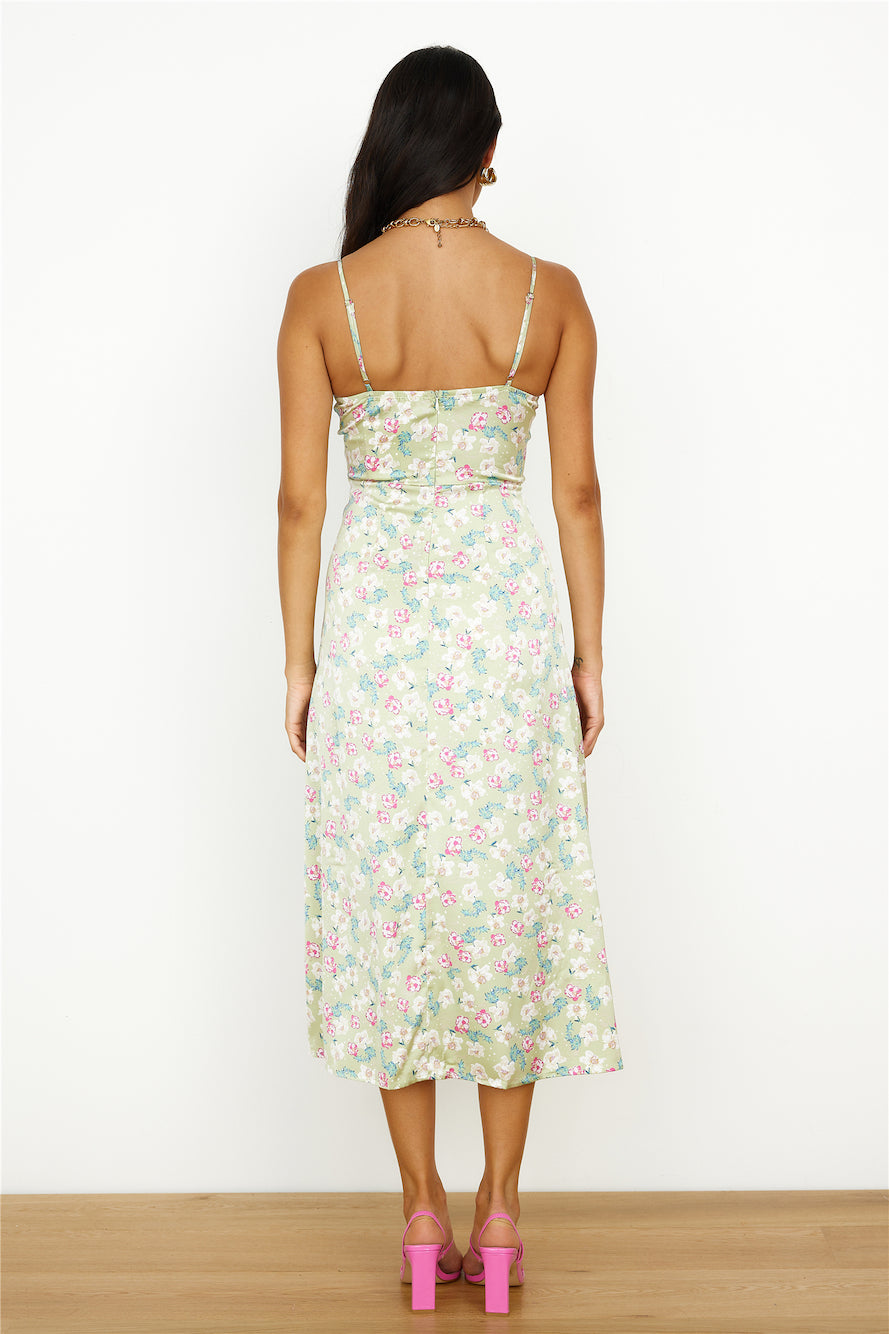 Pretty Passion Midi Dress Green