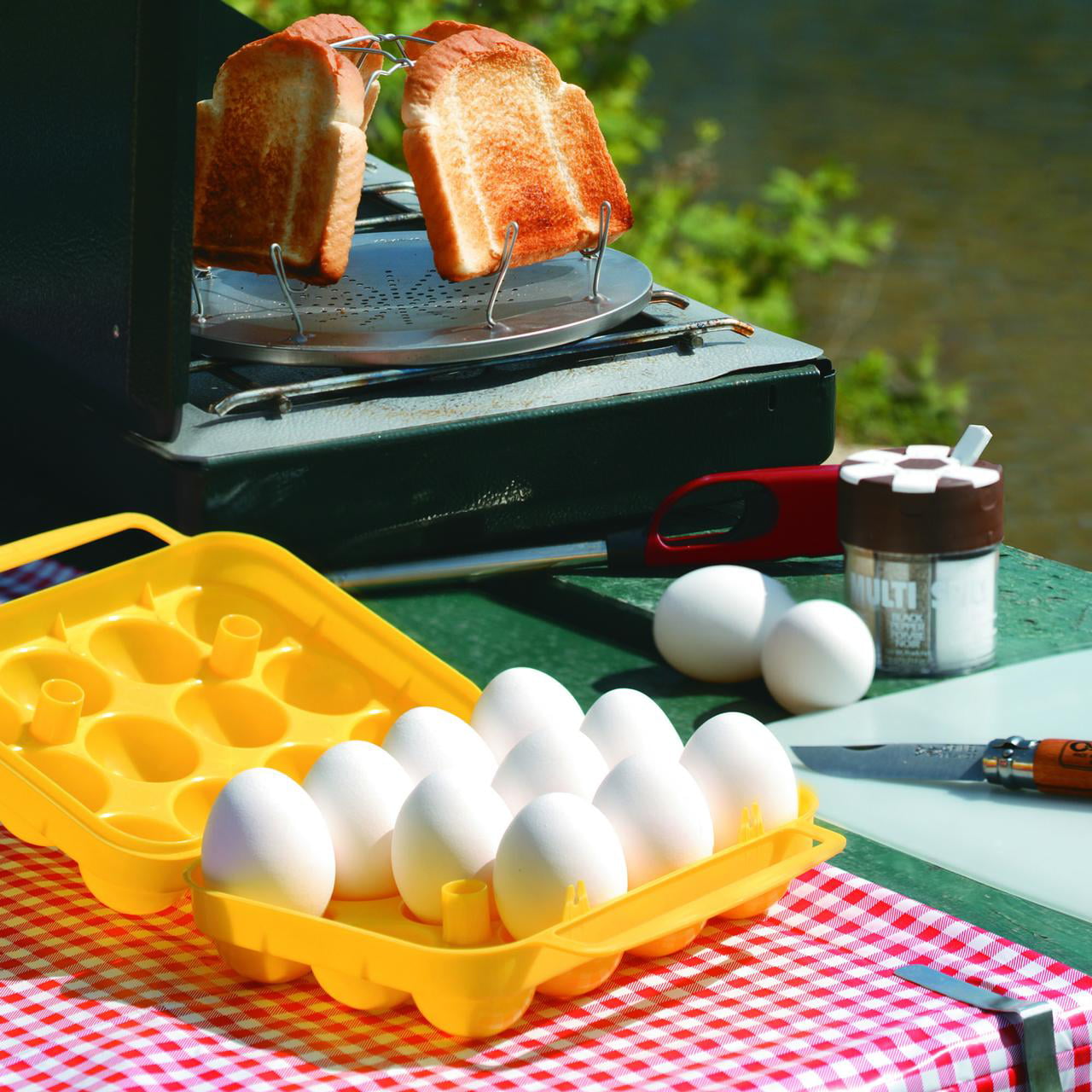 Coghlan's Egg Holder 12 Count Container for Safely Transporting and Storing Eggs Yellow Polypropylene