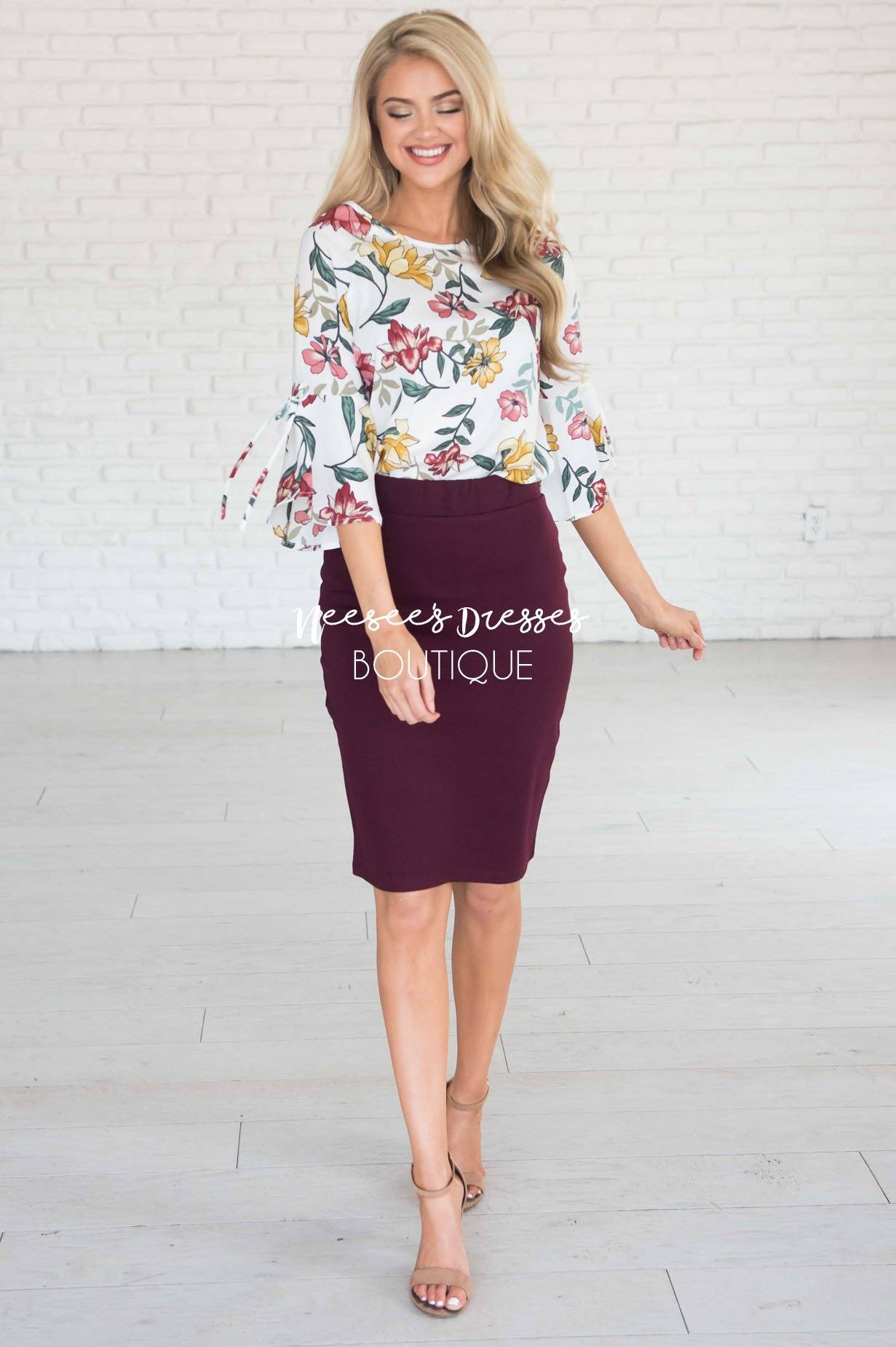 Perfect Fit Raisin Pencil Skirt