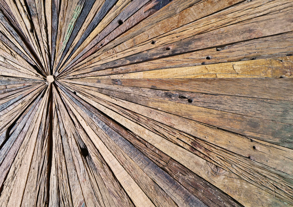 Salvaged Round Pinwheel Coffee Table   Rustic   Coffee Tables   by Design Mix Furniture  Houzz