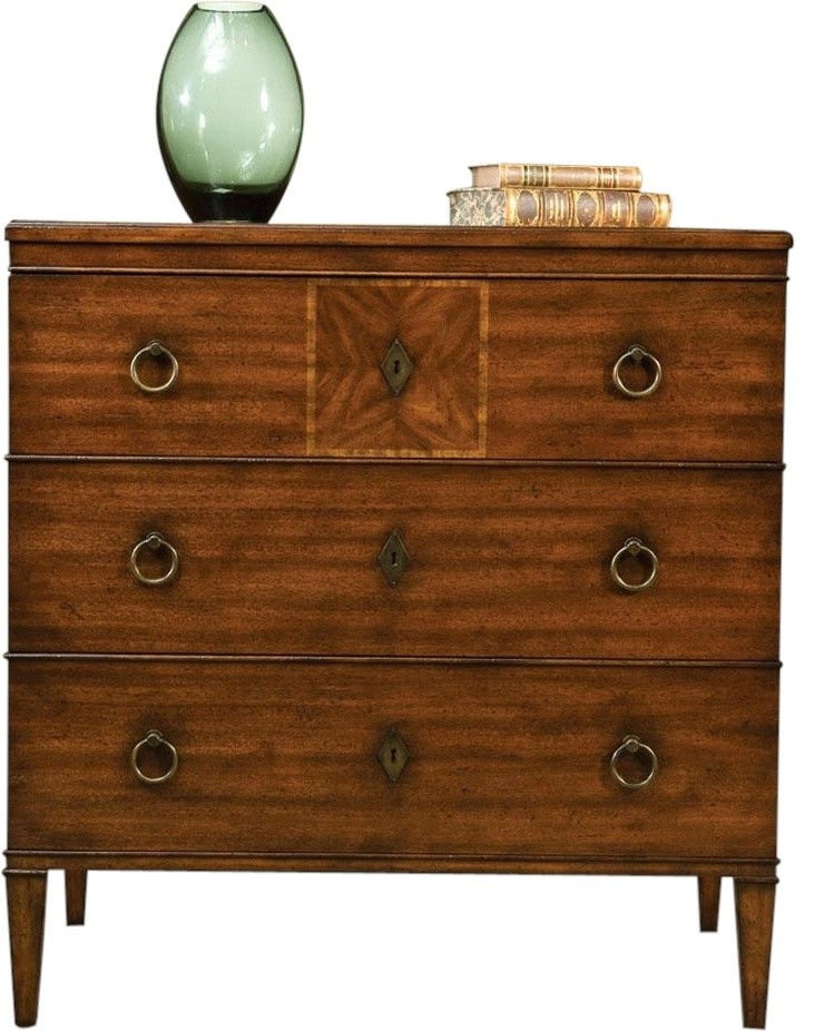 Port Eliot Biedermeier Chest  Sunburst Mahogany 3 Drawer Desig   Transitional   Accent Chests And Cabinets   by EuroLuxHome  Houzz