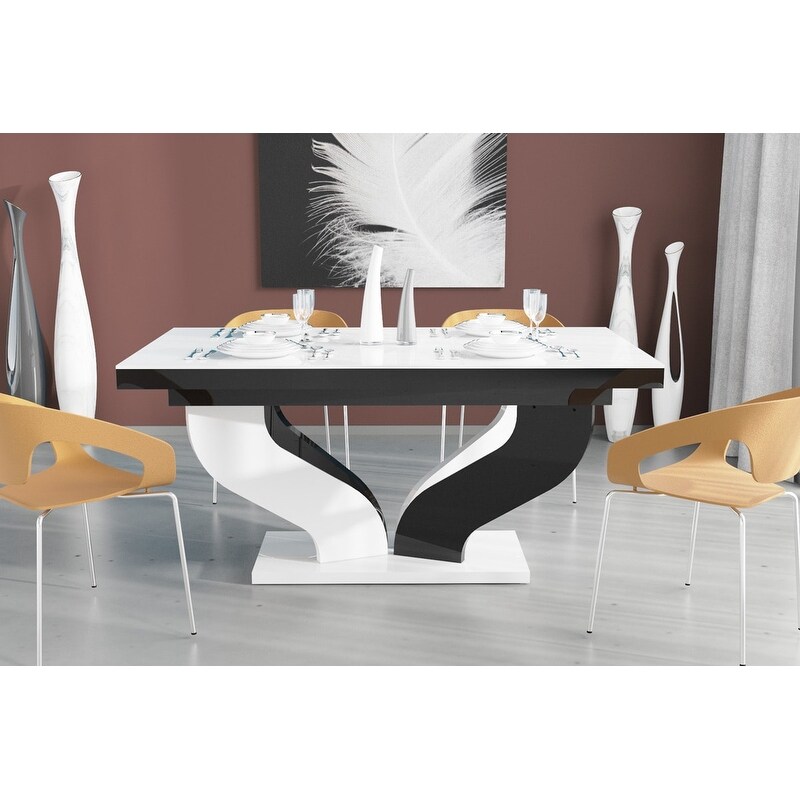 Strick   Bolton Britell Black/ White Extendable Dining Table