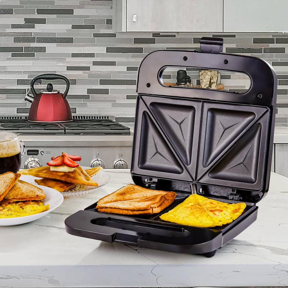 OVENTE 2-Slice Electric Sandwich Maker Non Stick Grill Black (GPS401B) GPS401B