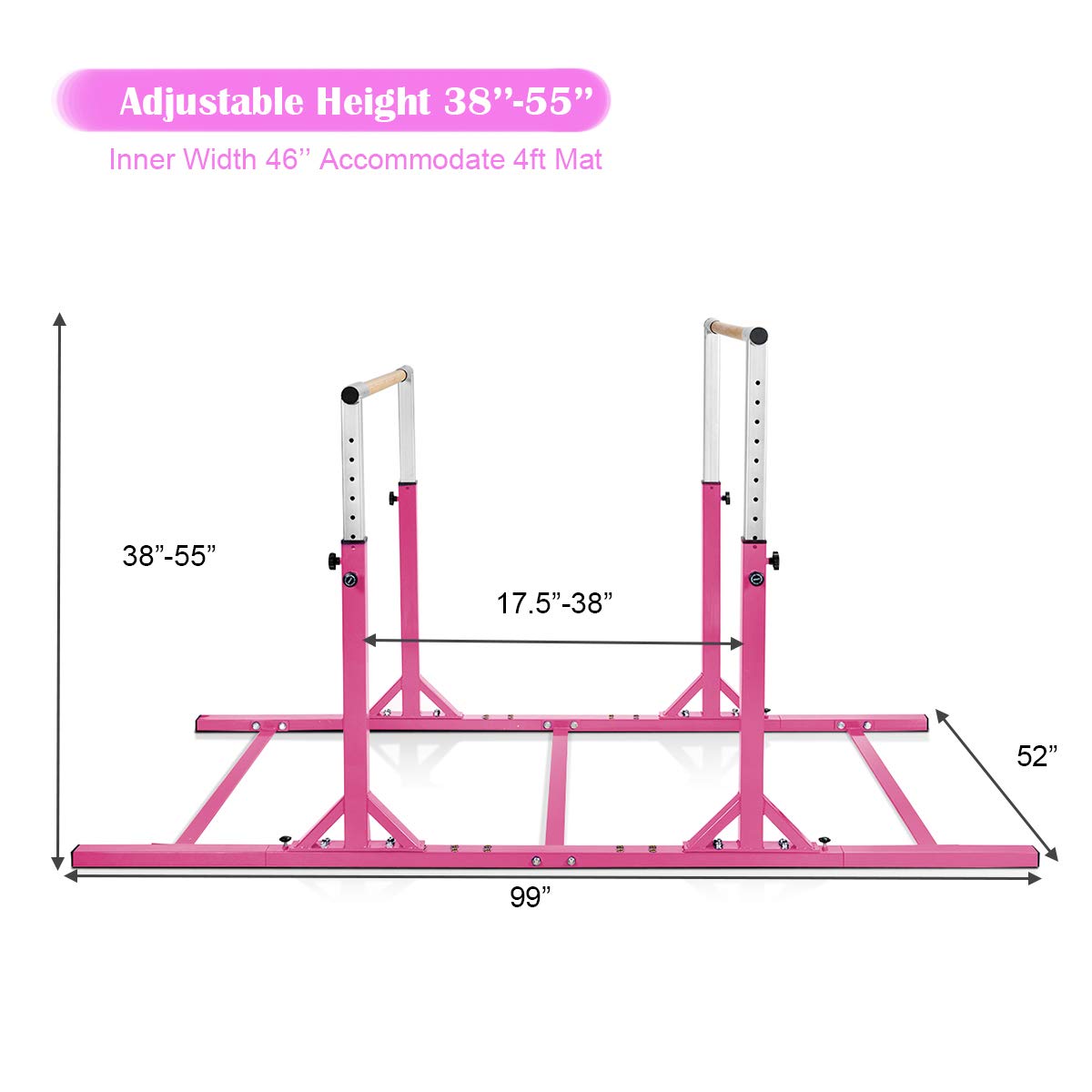 Costzon Double Horizontal Bars, 11-Level 38-55