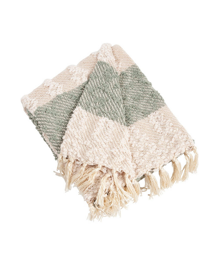 Saro Lifestyle Nubby Design Striped Throw