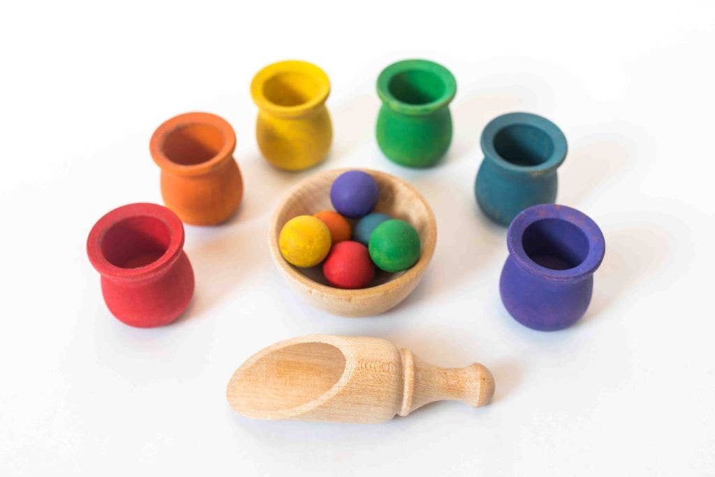 Colored Wooden Cups and Balls