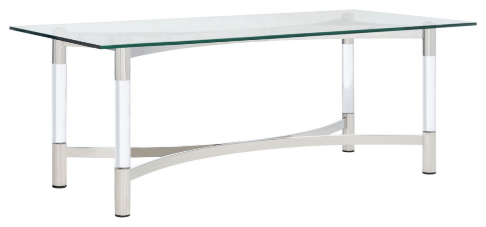 Safavieh Couture Letty Acrylic Coffee Table Silver   Contemporary   Coffee Tables   by Safavieh  Houzz