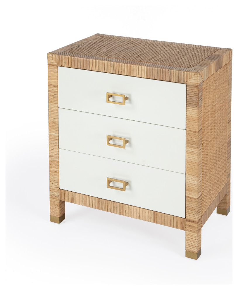 Corfu 3 Drawer Natural Raffia Chest   Tropical   Accent Chests And Cabinets   by Butler Specialty Company  Houzz