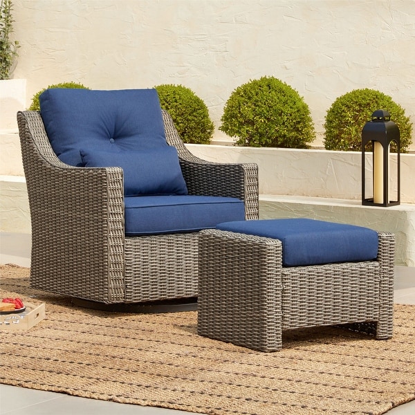 Murphy Outdoor Wicker Patio Furniture Swivel Glider Chair