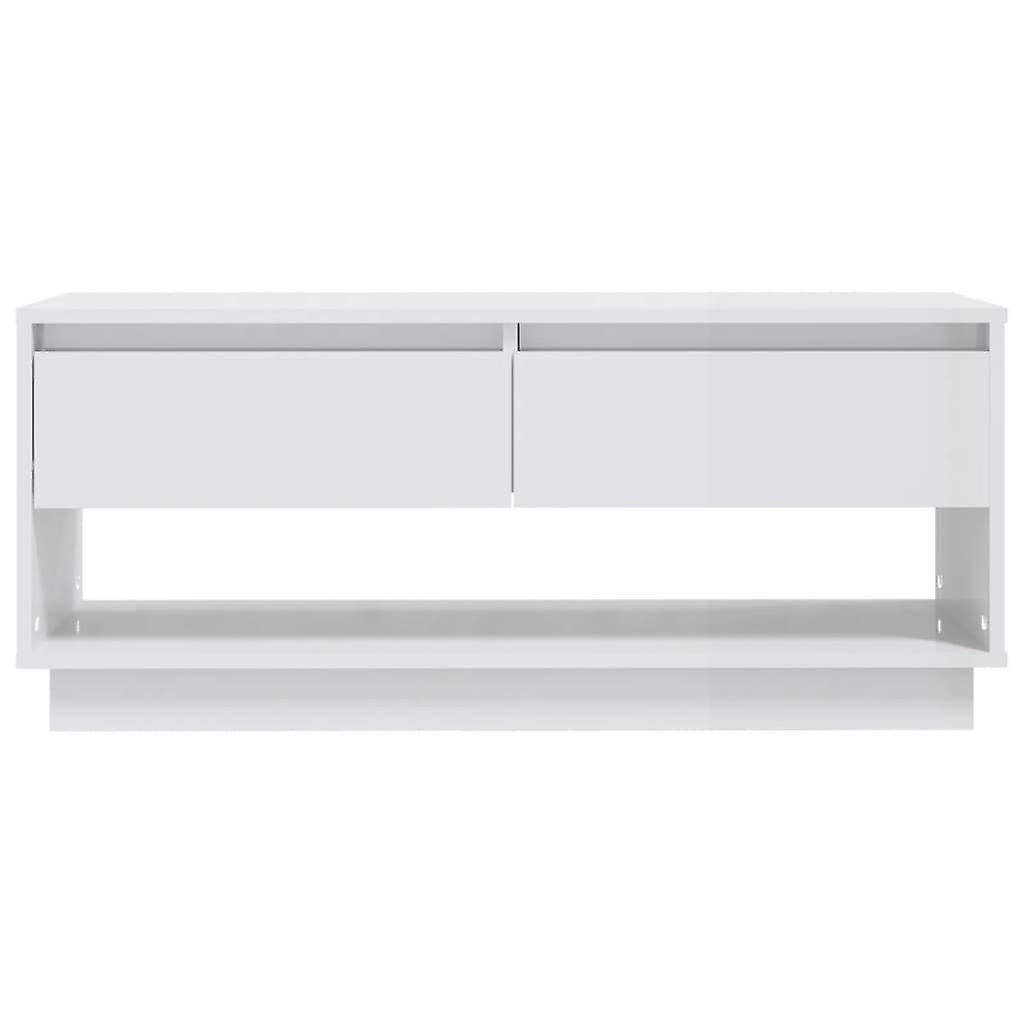 Tv Cabinet High Gloss White 102x41x44 Cm Engineered Wood