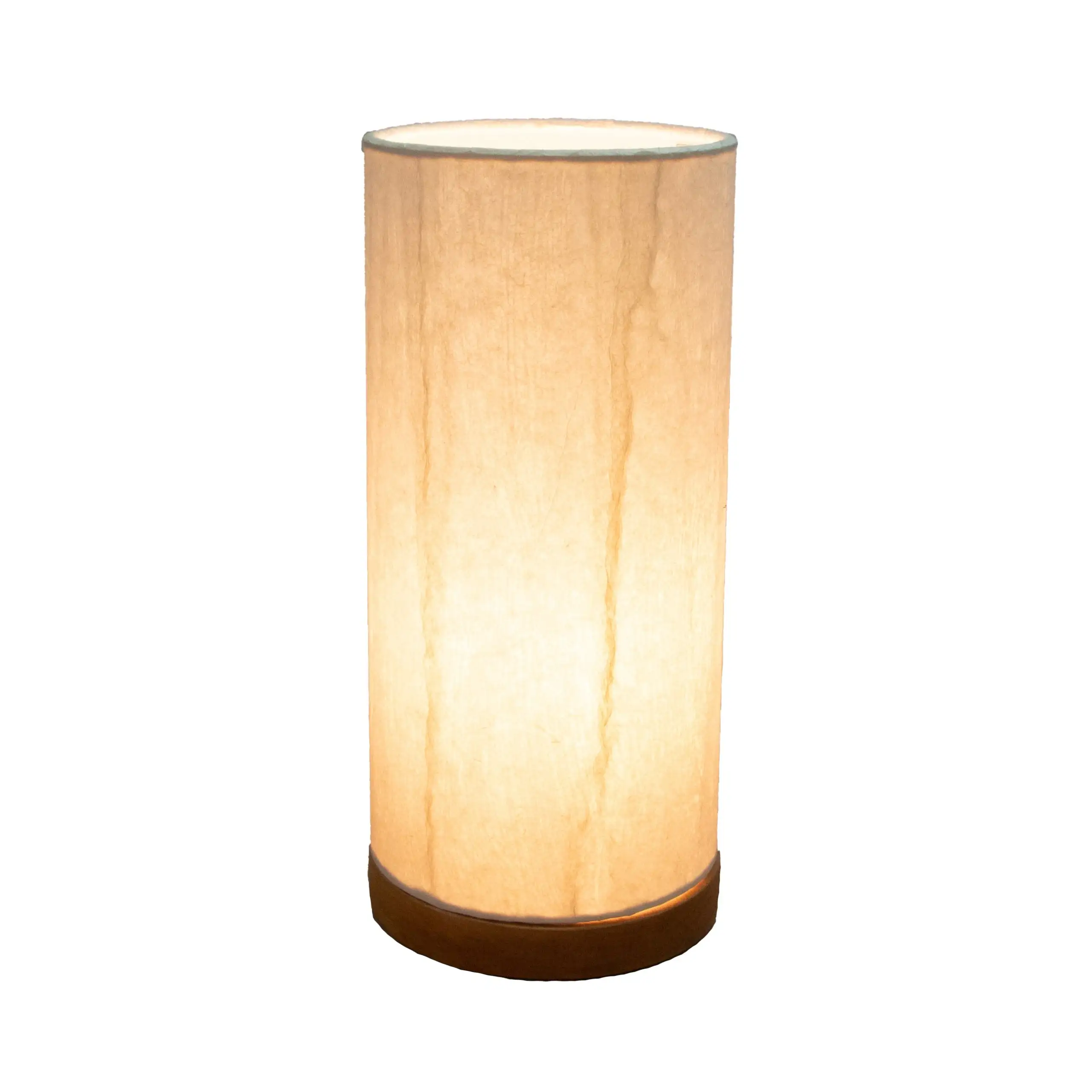 Handmade Paper Cylinder Glacier Table Lamp - 6 x 6 x 13