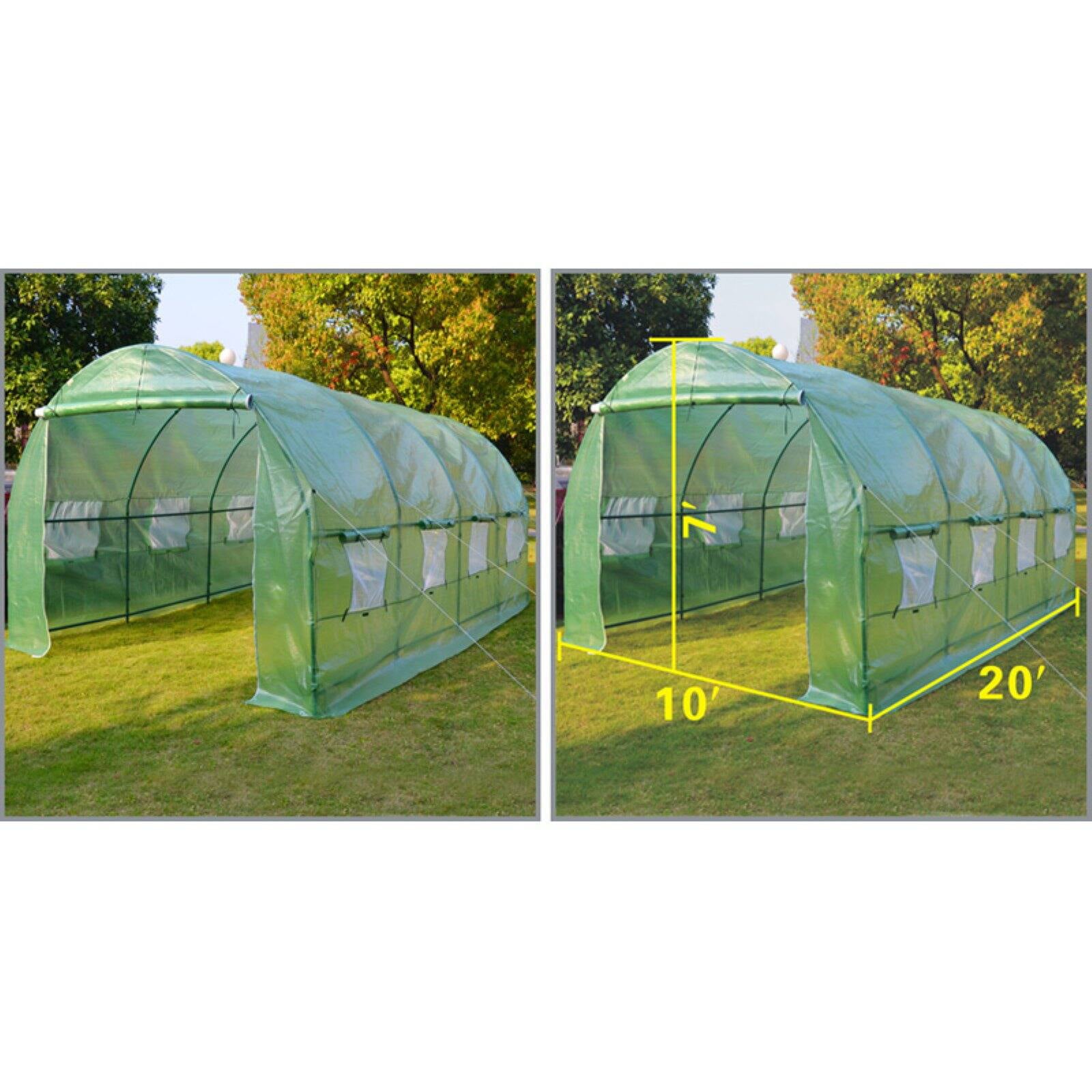 Sunrise Umbrella Outdoor Plant Gardening 20L x 10W x 7H ft. Walk-In Greenhouse