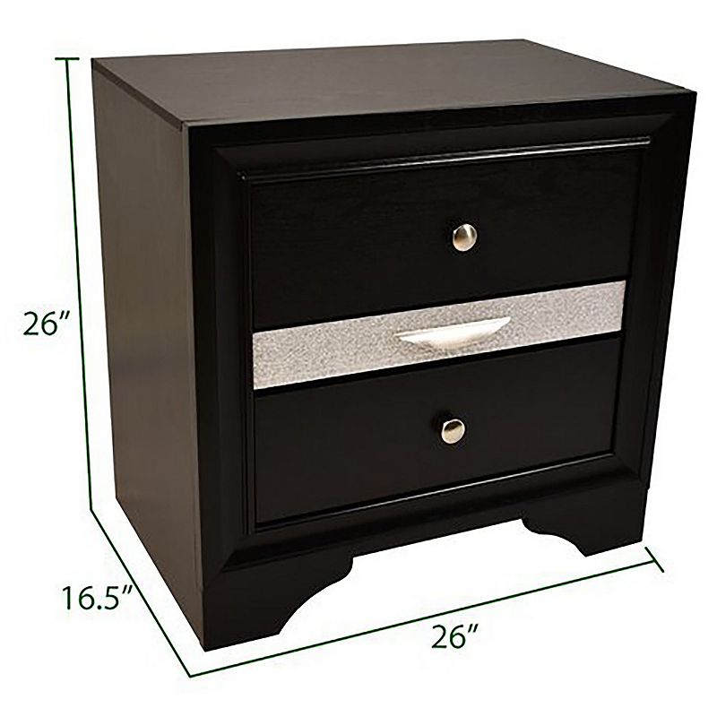 Matrix Modern Style 2-Drawer Nightstand Made with Wood and Extra Storage