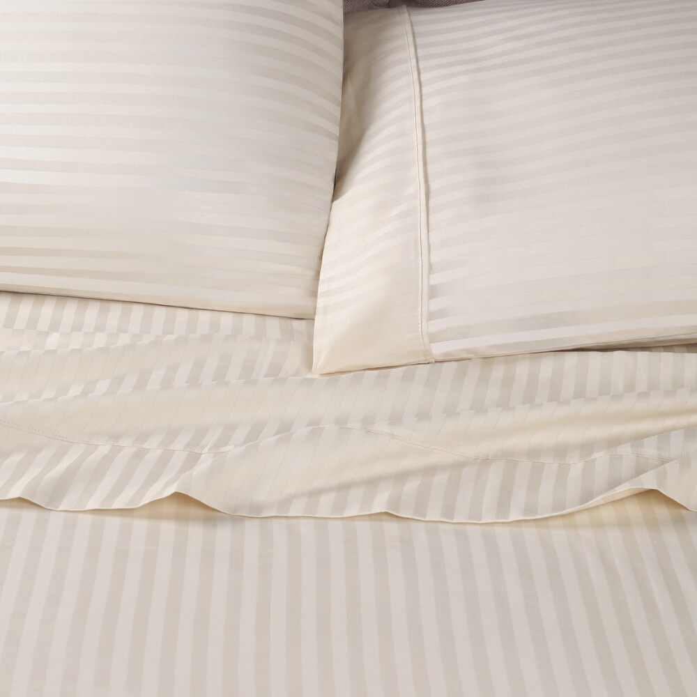 Superior Egyptian Cotton 300 Thread Count Stripe Deep Pocket Bed Sheet Set