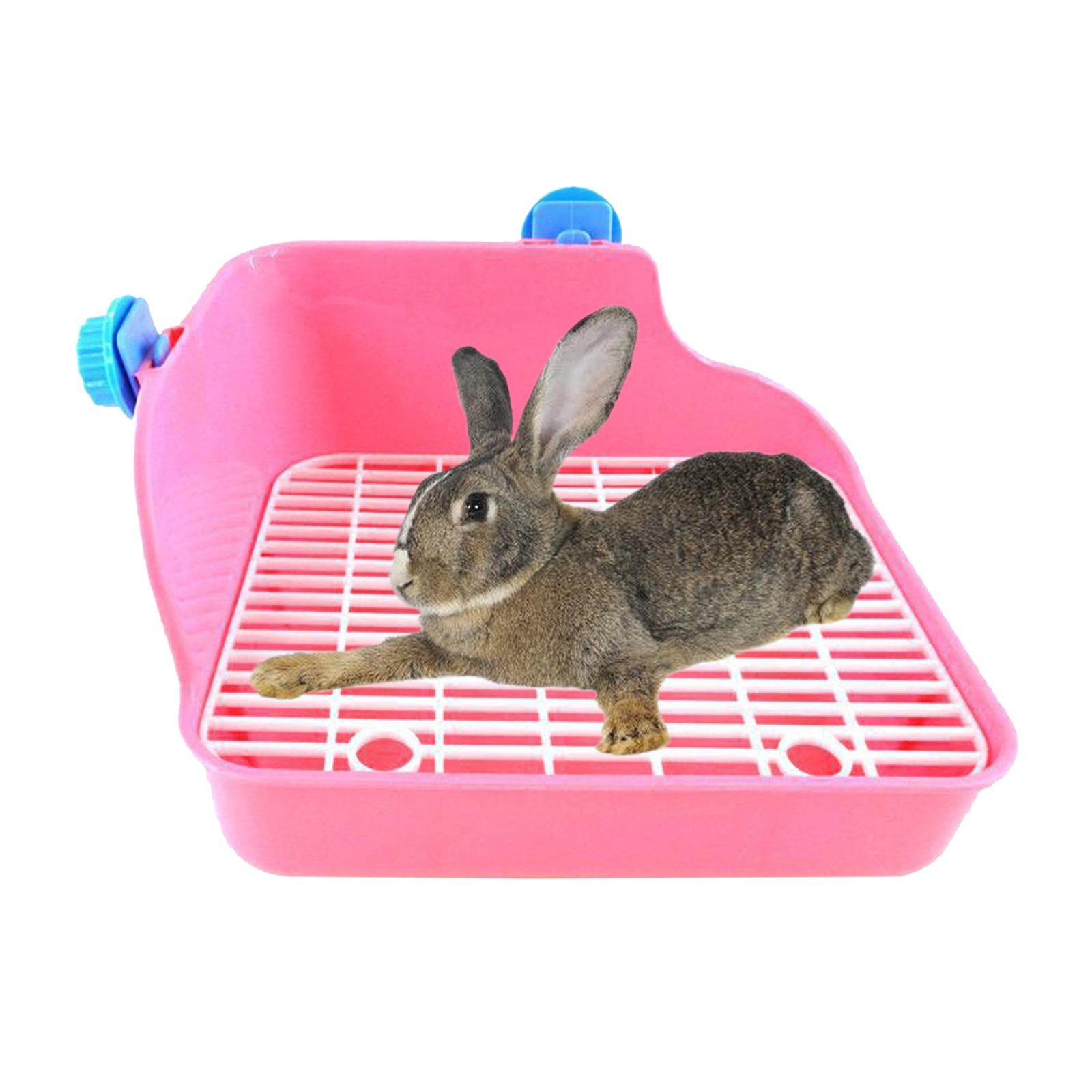 Rabbit Litter Box - Litter Box Cage Potty Trainer Rectangular Pink