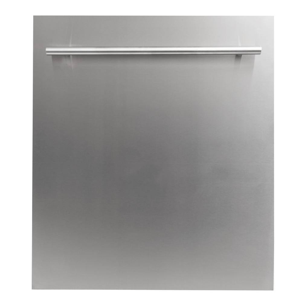 ZLINE Kitchen and Bath 24 in. Top Control 6-Cycle Compact Dishwasher w 2 Racks in Stainless Steel  Modern Handle DW-304-24