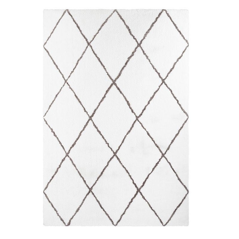 Portsmouth Home Cozy Modern Diamond Shag Area Rug