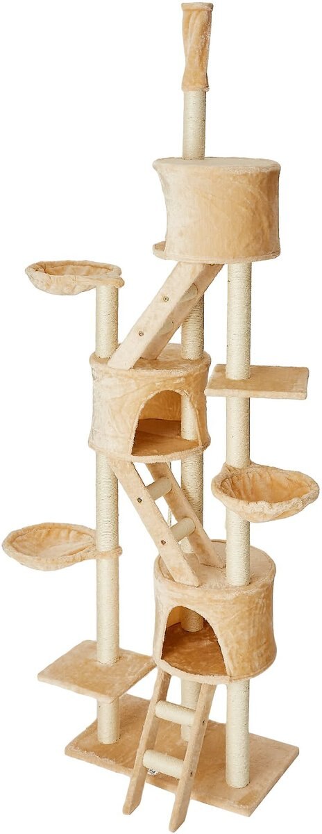 Go Pet Club 106-in Floor-to-Ceiling Faux Fur Cat Tree and Condo