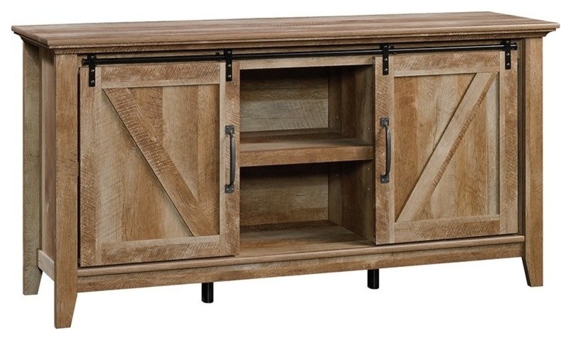 Pemberly Row Engineered Wood TV Stand for TVs up to 70 quotin Craftsman Oak   Farmhouse   Entertainment Centers And Tv Stands   by Homesquare  Houzz