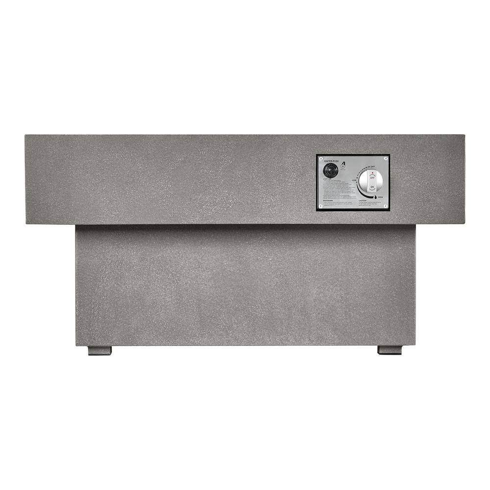 Home Decorators Collection Rutherford Grey Concrete 30 in. Square Low Profile Steel Gas Fire Pit with Tank Holder 23101FP