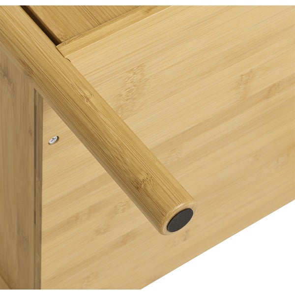 1 Door Nightstand Bamboo End Table for Bedroom Living Room