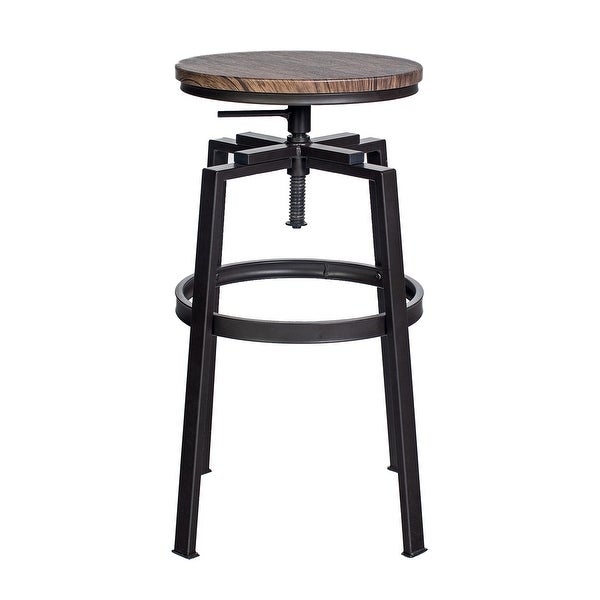 Industrial Style Swivel Adjustable Height Bar Stool，Set of 2