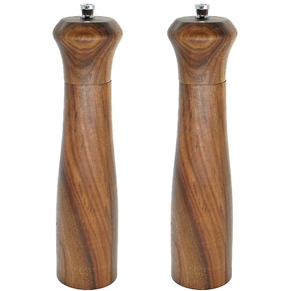 Wooden Salt And Pepper Grinder Set， Acacia Wood Salt And Pepper Grinders Refillable ，pepper Mill